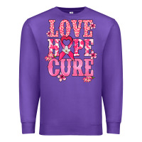 Purple Love Hope Cure Cancer Awareness Premium Sweatshirt - HowdyJamesFarm