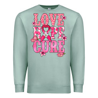 Seafoam Love Hope Cure Cancer Awareness Premium Sweatshirt - HowdyJamesFarm