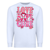White Love Hope Cure Cancer Awareness Premium Sweatshirt - HowdyJamesFarm