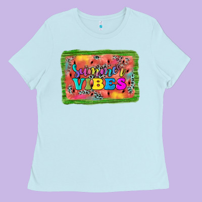 Summer Vibes Watermelon Ladies Tee Designed By Jahusdesignshop