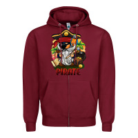 Burgundy pirate gnome Zipper Hoodie - BarkalooDesign