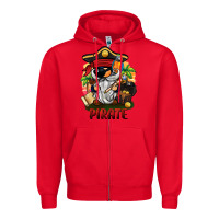 Red pirate gnome Zipper Hoodie - BarkalooDesign