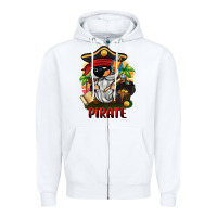 White pirate gnome Zipper Hoodie - BarkalooDesign