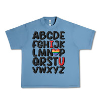 Pebble Blue pride alphabet Urban Heavy Tee - MaliasSmallBusiness