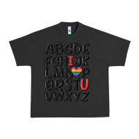 Pigment Black pride alphabet Urban Heavy Tee - MaliasSmallBusiness