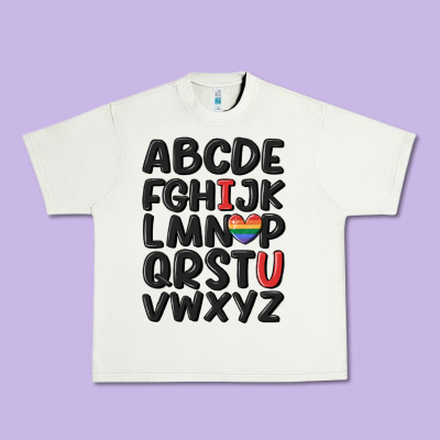 Pride Alphabet Urban Heavy Tee Designed By Maliassmallbusiness