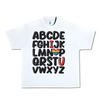 White pride alphabet Urban Heavy Tee - MaliasSmallBusiness