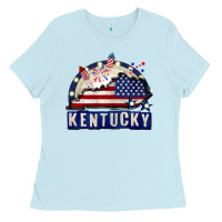 Baby Blue Kentucky 4th of July Ladies Tee - CowGirlArtShop