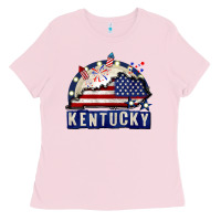 Bubblegum Pink Kentucky 4th of July Ladies Tee - CowGirlArtShop