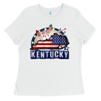 White Kentucky 4th of July Ladies Tee - CowGirlArtShop