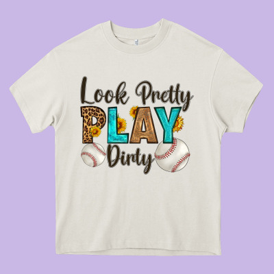 Look Pretty  Play Dirty Heavy Core Tee Designed By Hra Design Shop