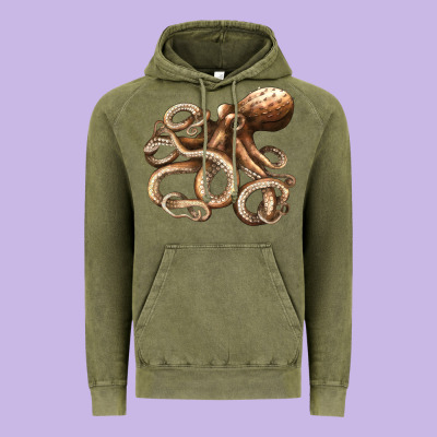 Octopus Vintage Hoodie Designed By Lillyallendesigns