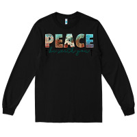 Black peace be with you cross Long Sleeve Tee - NancyCooperArtShop