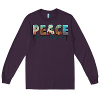 Plum peace be with you cross Long Sleeve Tee - NancyCooperArtShop