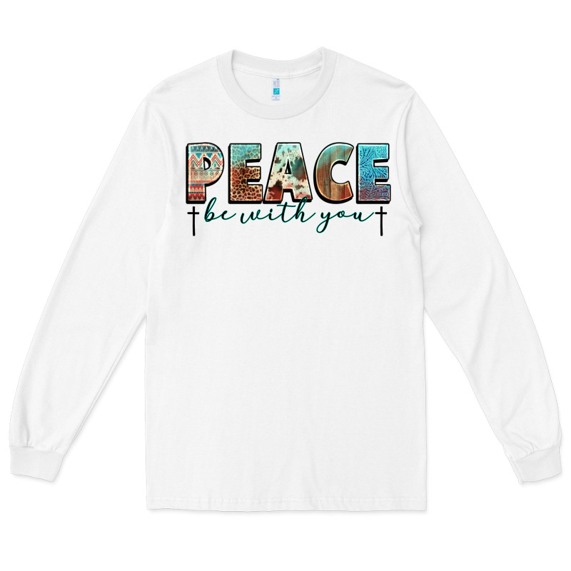 Peace Be With You Cross Long Sleeve Tee by NancyCooperArtShop | Teevron