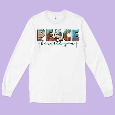 Peace Be With You Cross Long Sleeve Tee Designed By Nancycooperartshop