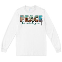 White peace be with you cross Long Sleeve Tee - NancyCooperArtShop