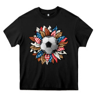 Black football sunflower Heavy Core Tee - HRA Design Shop