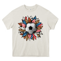 Cream football sunflower Heavy Core Tee - HRA Design Shop