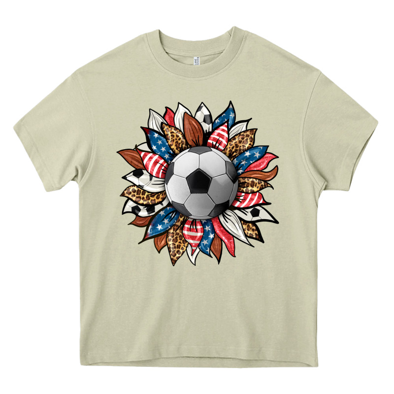 Football Sunflower Heavy Core Tee by HRA Design Shop | Teevron