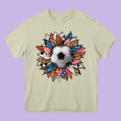 Football Sunflower Heavy Core Tee Designed By Hra Design Shop