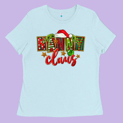 Christmas Nanny Claus Ladies Tee Designed By Fadigitalartstudio
