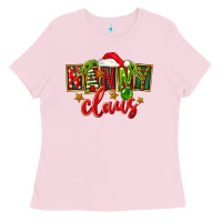 Bubblegum Pink Christmas nanny claus Ladies Tee - FaDigitalArtStudio
