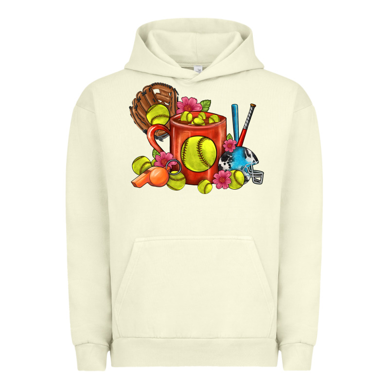 Softball Coffee Mug Urban Hoodie by FaDigitalArtStudio | Teevron