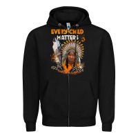 Black every child matters child and wolf Zipper Hoodie - BarkalooDesign
