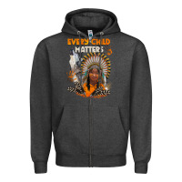 Charcoal Heather every child matters child and wolf Zipper Hoodie - BarkalooDesign