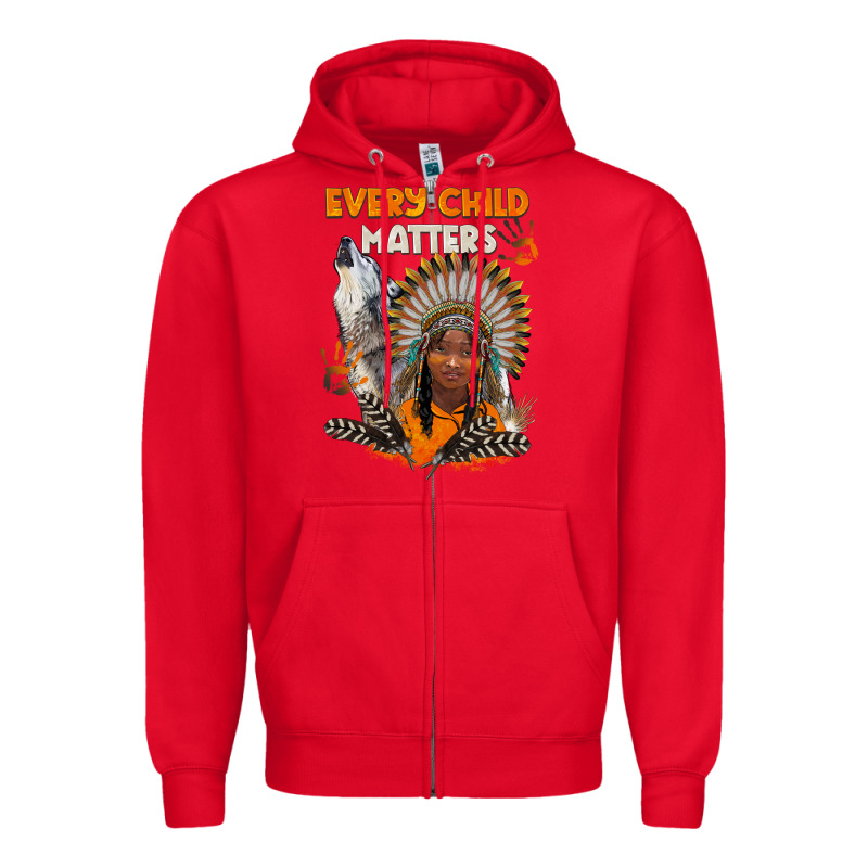 Every Child Matters Child And Wolf Zipper Hoodie by BarkalooDesign | Teevron