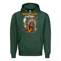 Sports Green every child matters child and wolf Zipper Hoodie - BarkalooDesign