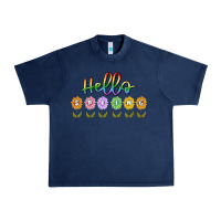Navy hello spring Urban Heavy Tee - MaliasSmallBusiness