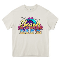 Cream beach life Heavy Core Tee - BarkalooDesign