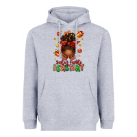 Heather Grey santa's favorite assistant afro messy bun Heavyweight Hoodie - texasbilliewilder