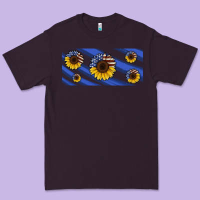 American Flag Sunflowers 16oz Libbey Cup Premium Tee Designed By Hra Design Shop