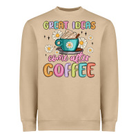 Mushroom great ideas come after coffee Heavyweight Sweatshirt - MaliasSmallBusiness