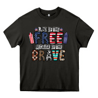 Asphalt land of the beacause of the brave Heavy Core Tee - CowhideDigitalArt