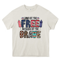 Cream land of the beacause of the brave Heavy Core Tee - CowhideDigitalArt