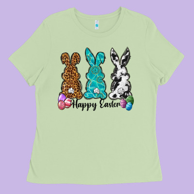 Western Happy Easter Peeps Ladies Tee Designed By Neo Western