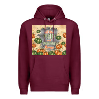 Burgundy all the plaid and pumpkin things Premium Hoodie - TumblerDesignByShophia