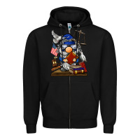Black judge  gnome Zipper Hoodie - BarkalooDesign
