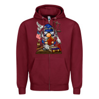 Burgundy judge  gnome Zipper Hoodie - BarkalooDesign