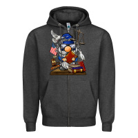 Charcoal Heather judge  gnome Zipper Hoodie - BarkalooDesign
