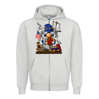 Dove Grey judge  gnome Zipper Hoodie - BarkalooDesign