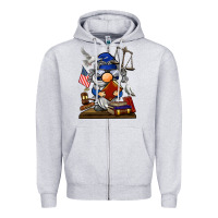 Heather Grey judge  gnome Zipper Hoodie - BarkalooDesign