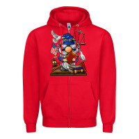 Red judge  gnome Zipper Hoodie - BarkalooDesign