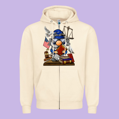 Judge  Gnome Zipper Hoodie Designed By Barkaloodesign