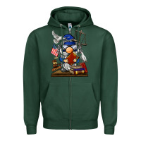 Sports Green judge  gnome Zipper Hoodie - BarkalooDesign