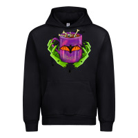 Black Halloween Coffee Cup With Hands Urban Hoodie - FaDigitalArtStudio